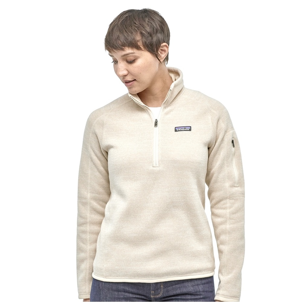 PATAGONIA Better Sweater Size Medium Oyster White 1/4-Zip Fleece Pullover